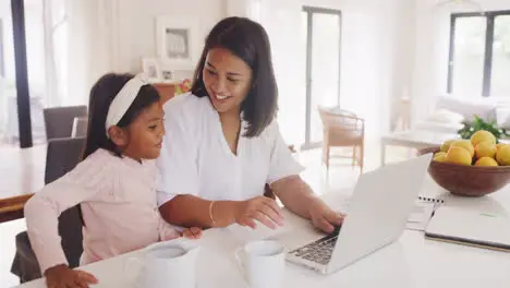 Daughter and working mother