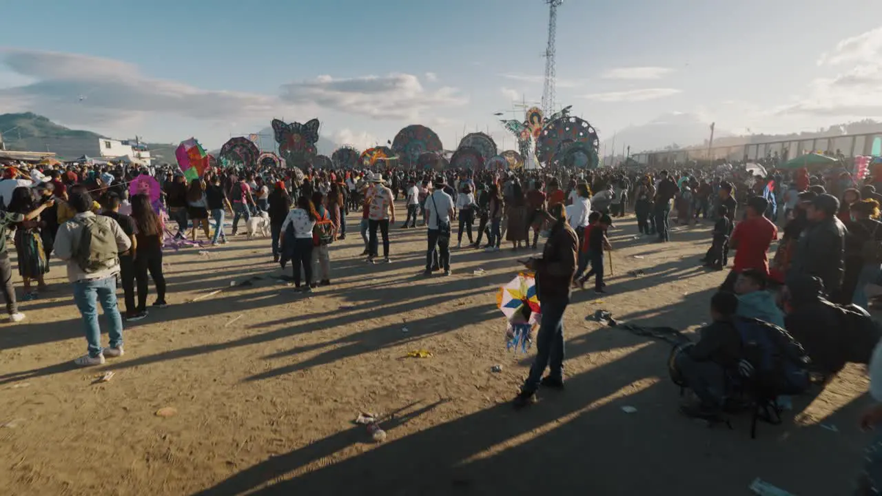 Crowd Of People During Traditional Day Of The Dead Celebration In Sumpango Guatemala approach