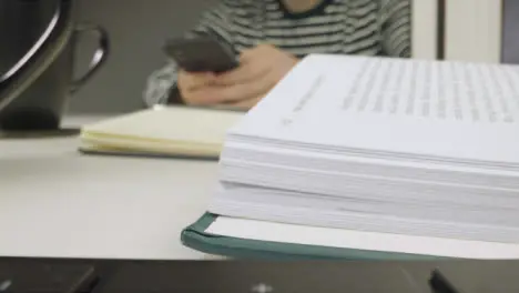 Extreme Close Up Shot of Male Hands Reading Book 