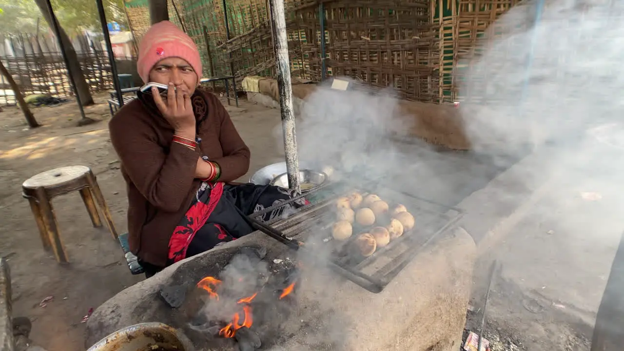 A lady selling local food