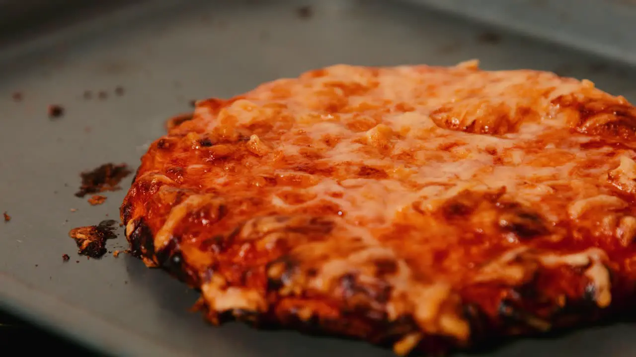 Cooked Margarita Pizza Resting on Baking Tray