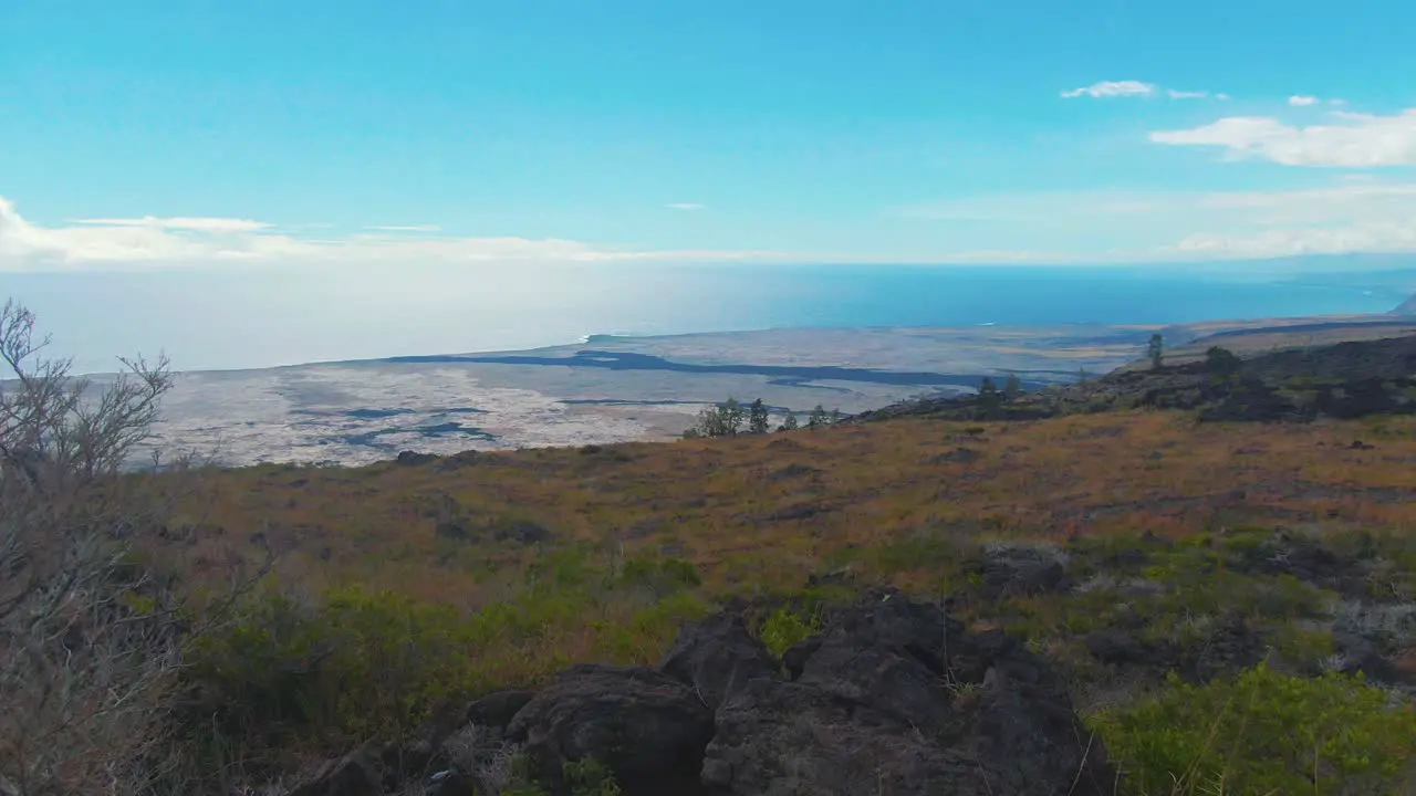 Establish shot national park nature and fresh volcanic island of Hawaii Kealakomo Big island USA