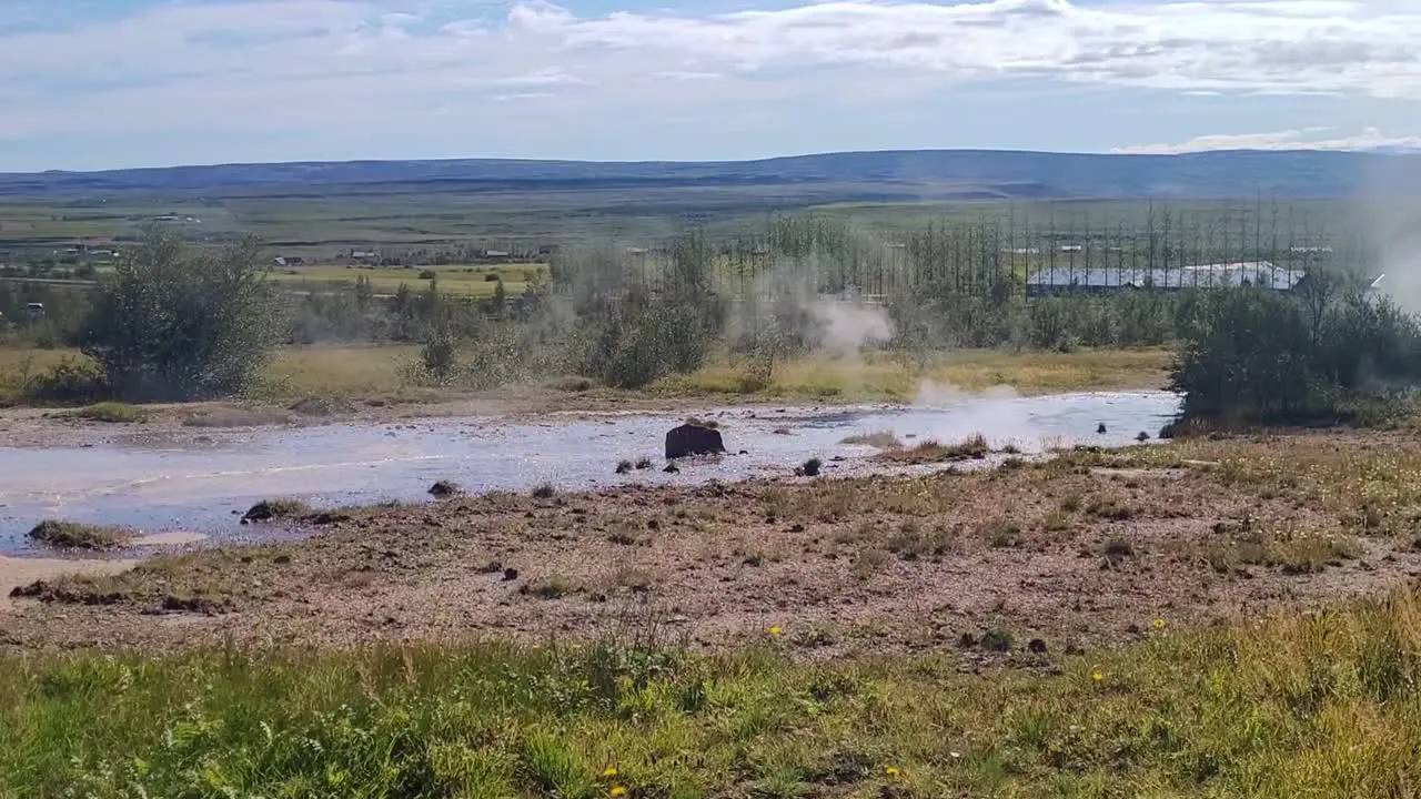 smoking geysers area in iceland