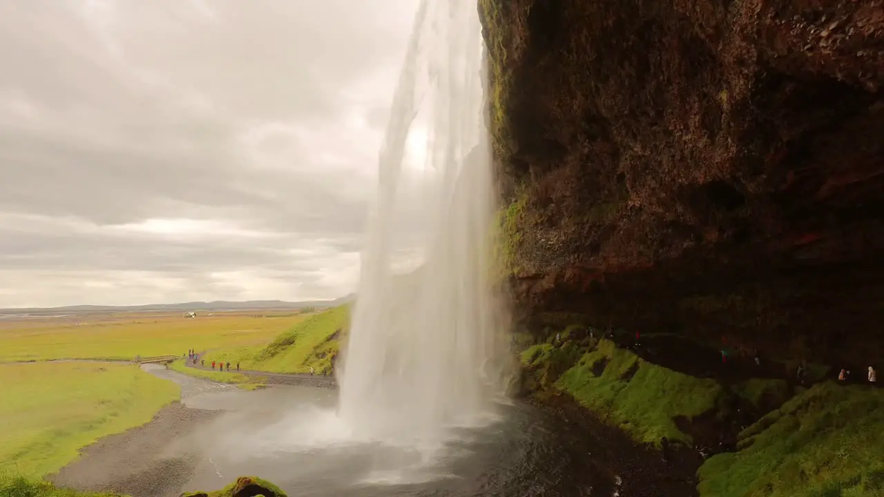 Seljalandsfoss Waterfall wide angle view