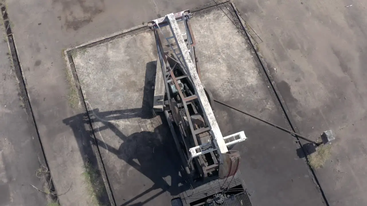 Aerial view of oil extraction machine in Venezuela