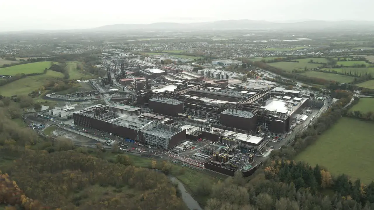 Intel microprocessor manufacturing complex in Leixlip Ireland aerial view