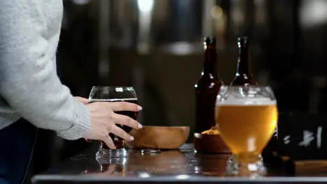 Woman preparing beer tasting