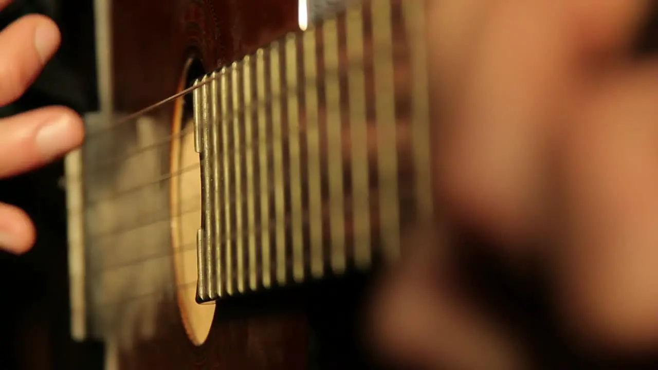 Guitar Picking Closeup