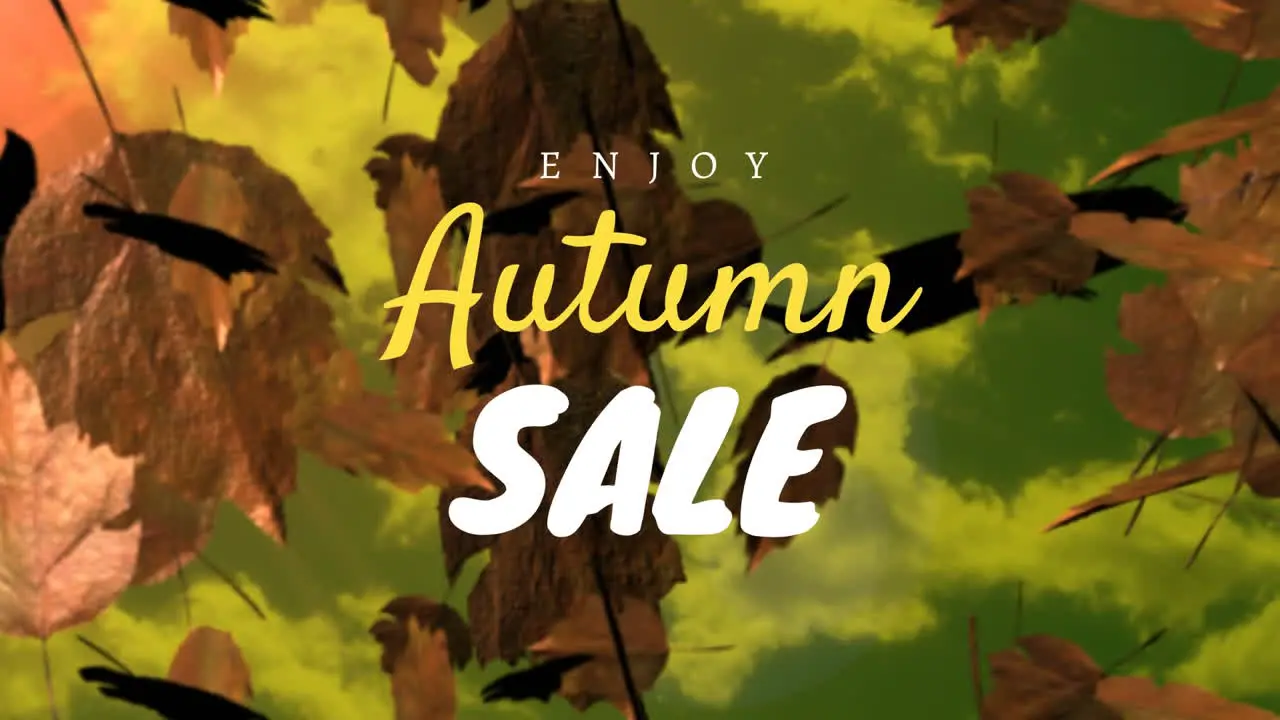 Digitally generated video of autumn sale 4k