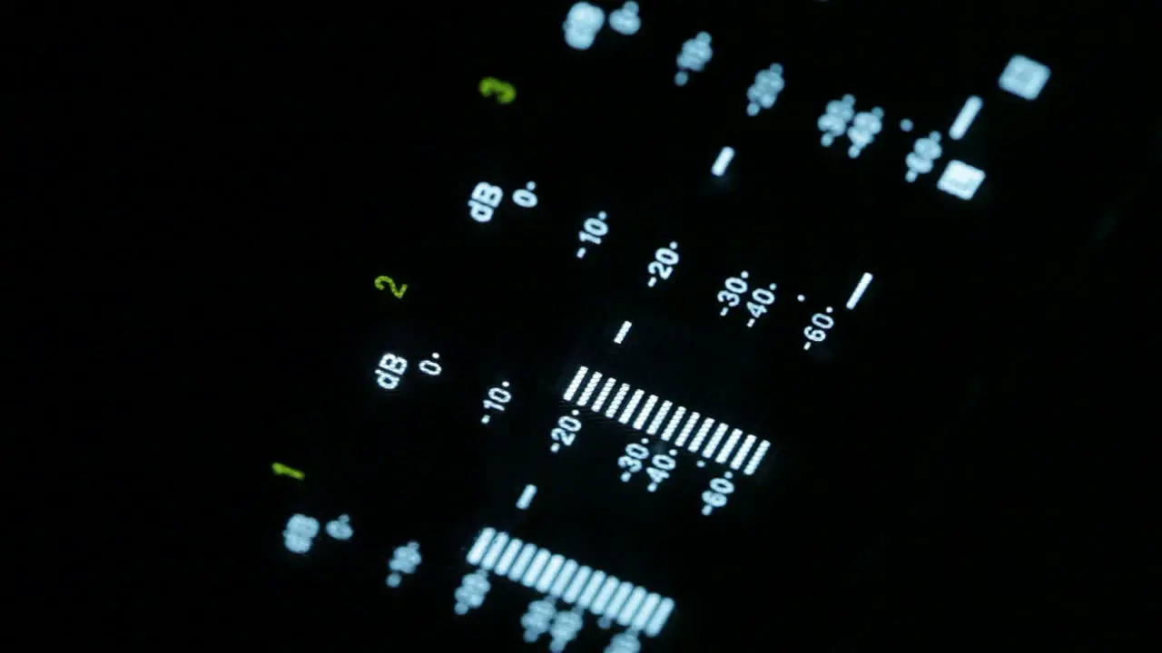 Macro shot of the broadcast video player equalizer