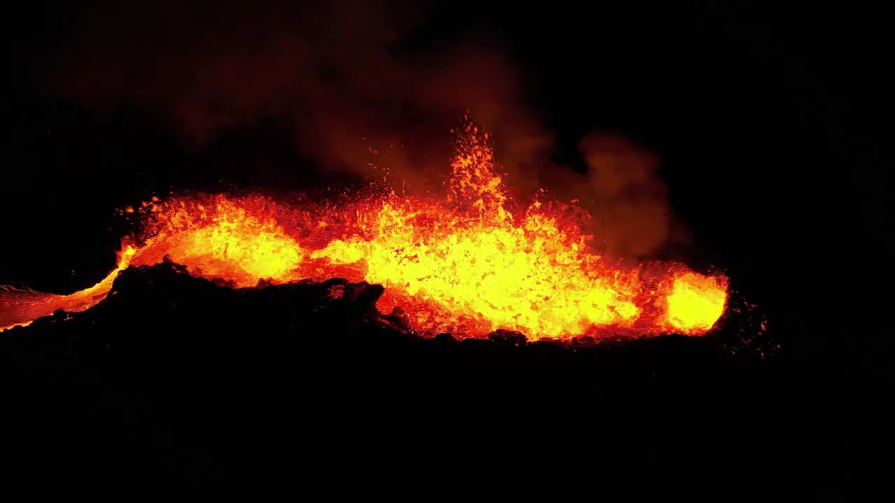 Close up crater shot from the new eruption in Iceland