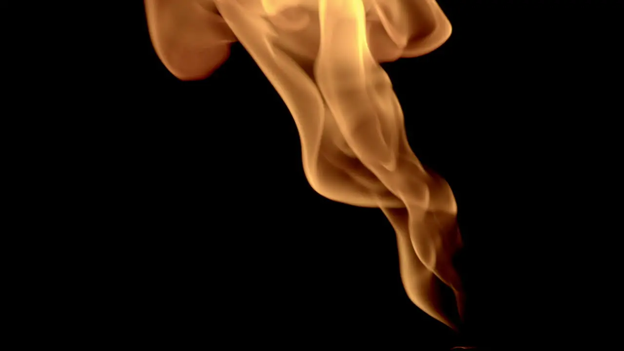 Clothlike flowy fire loop flame on firestick in dark