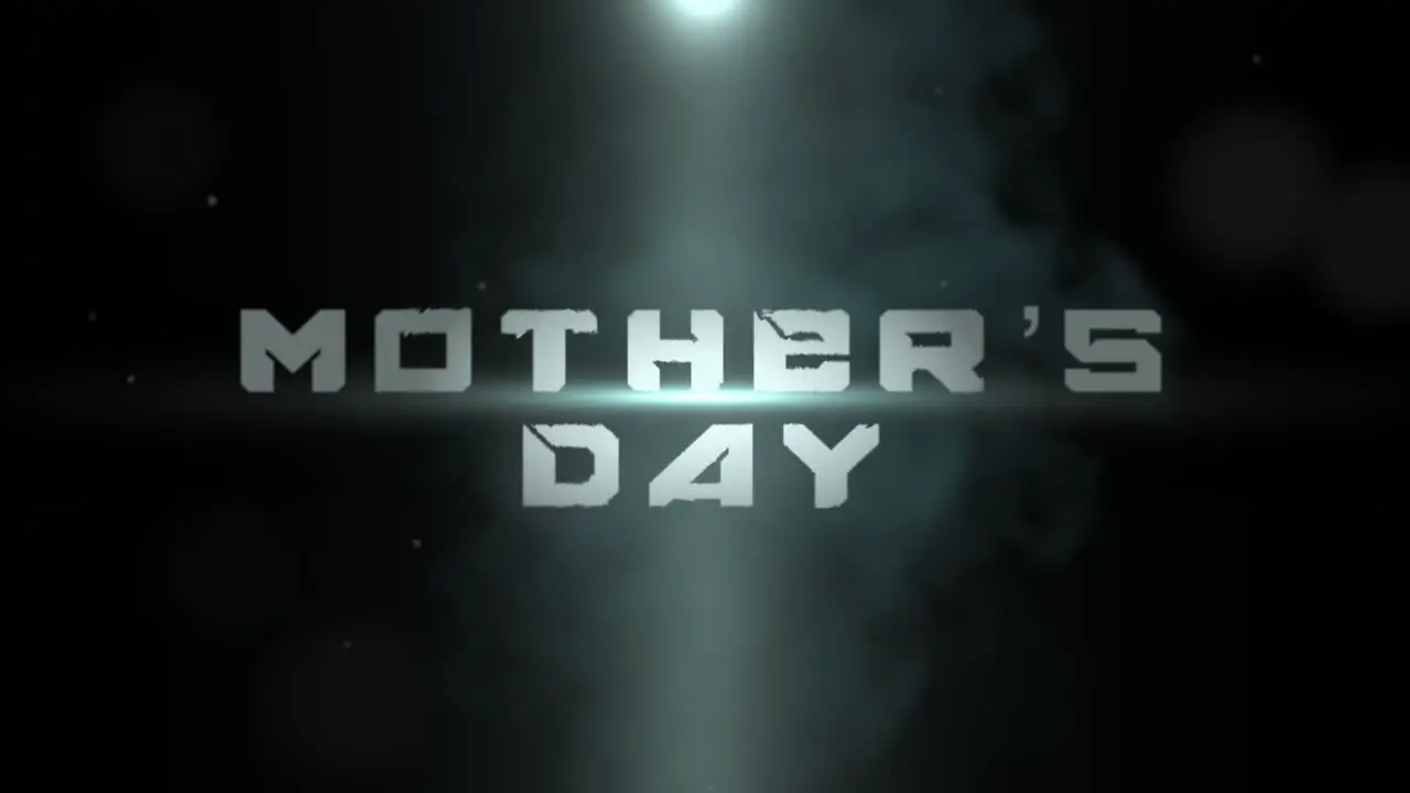 Glowing Mother's Day on dark smoke background