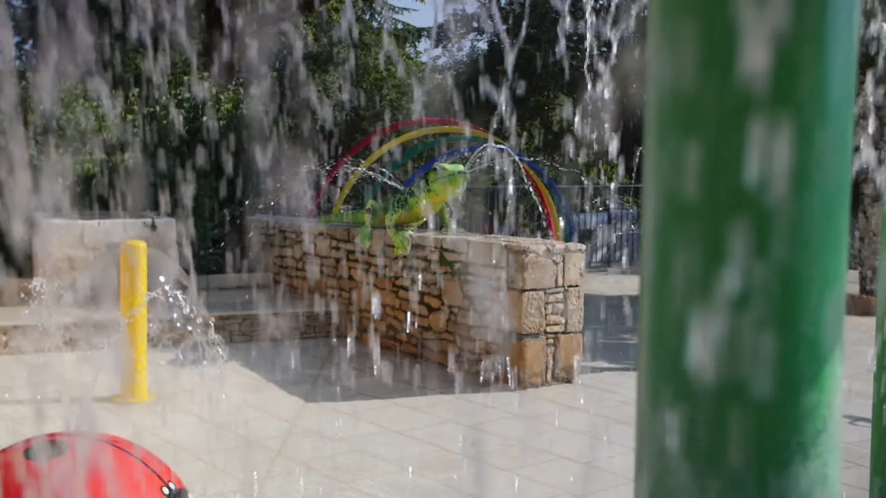 Water park games slowmotion Fountains waterfall