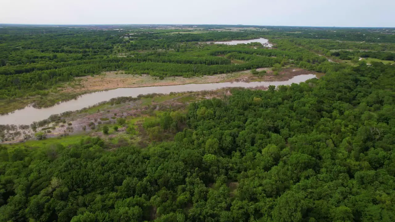 Aerial footage of Marshall Creek in Trophy Club Texas