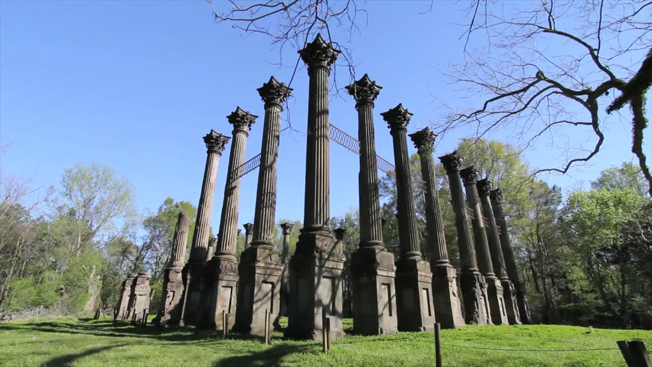 Mississippi Windsor Plantation Ruins Blue Sky And Branches