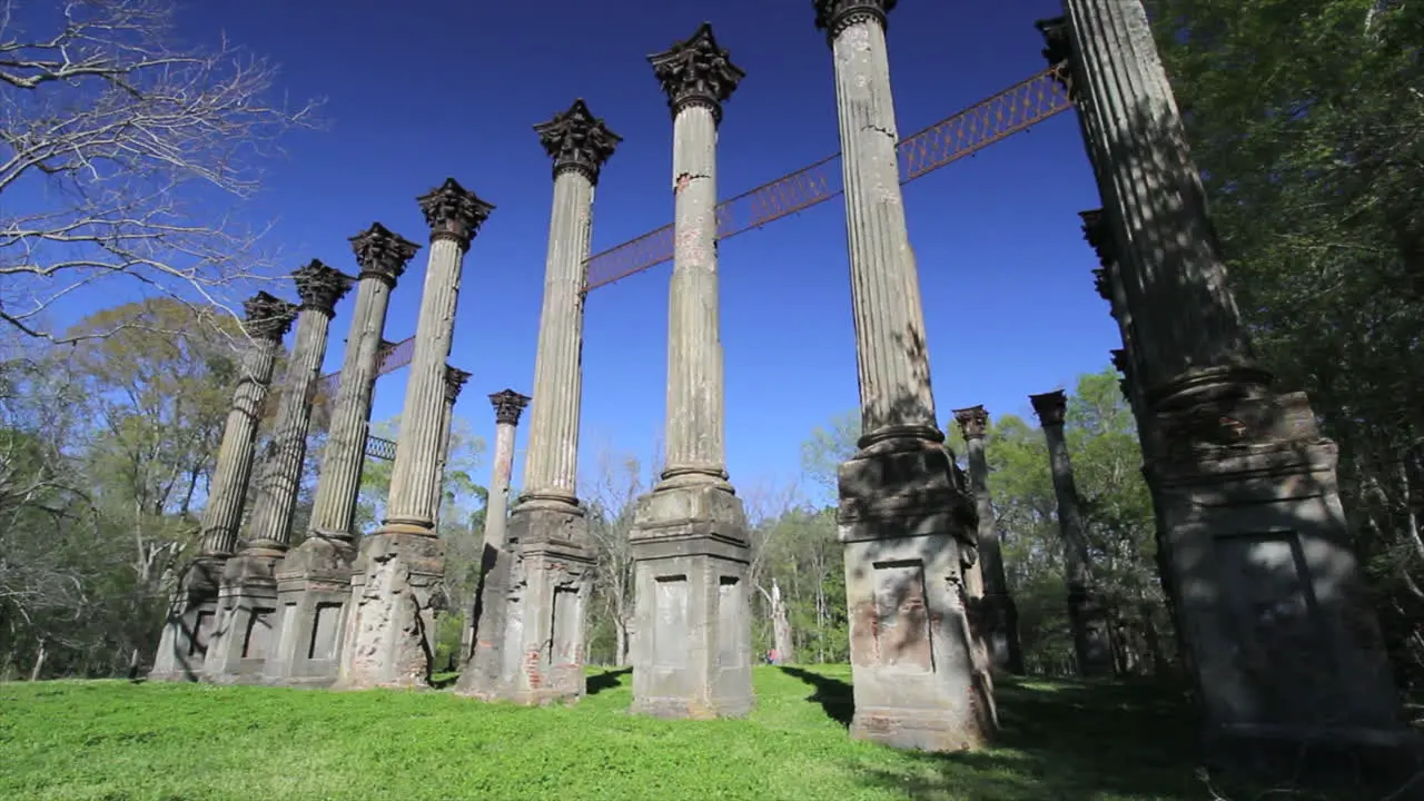 Mississippi Windsor Plantation Ruins Columns Against Blue Sky