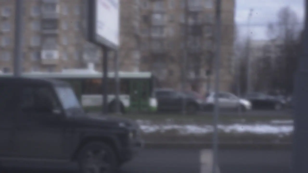 Car traffic in Moscow Russia Retro style video