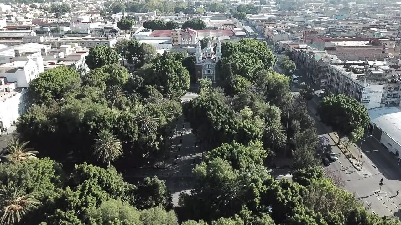 Park Paseo Bravo end at the Church of Nuestra Señora de Guadalupe Puebla