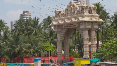 Shops Along Waterfront At Dadar Beach In Mumbai India