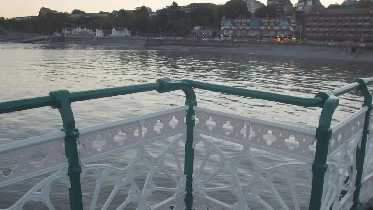 View From Penarth Pier In Wales Towards Town At Dusk