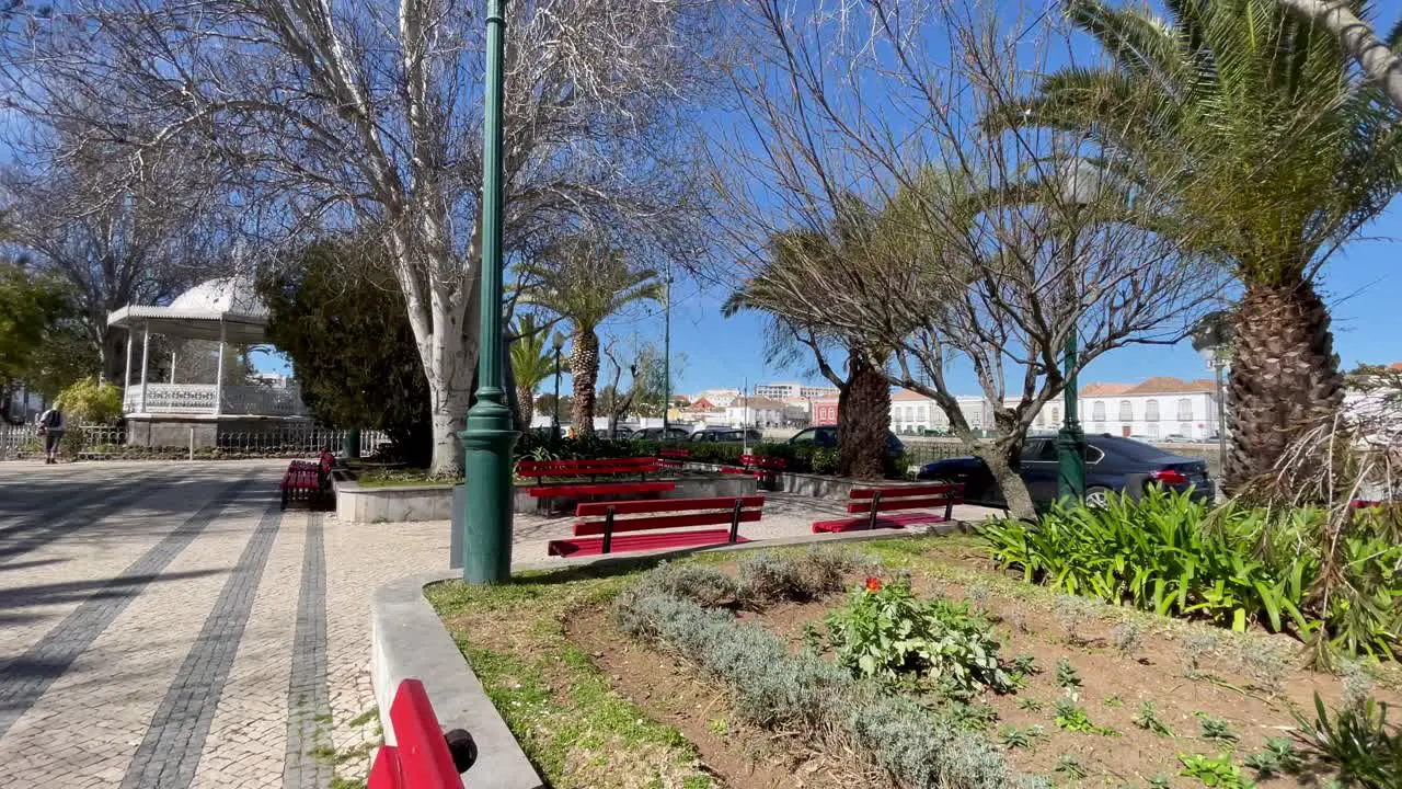 Warm spring sunshine in a park in Tavira Portugal