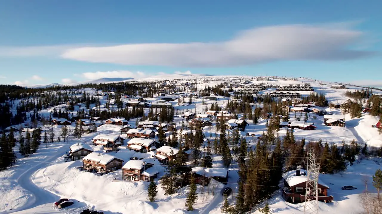 Drone footage of the Norwegian ski resort of Norefjell