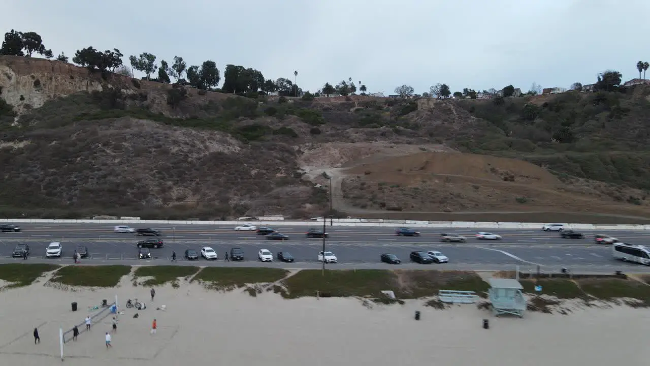 aerial view of Malibu beach and bluffs