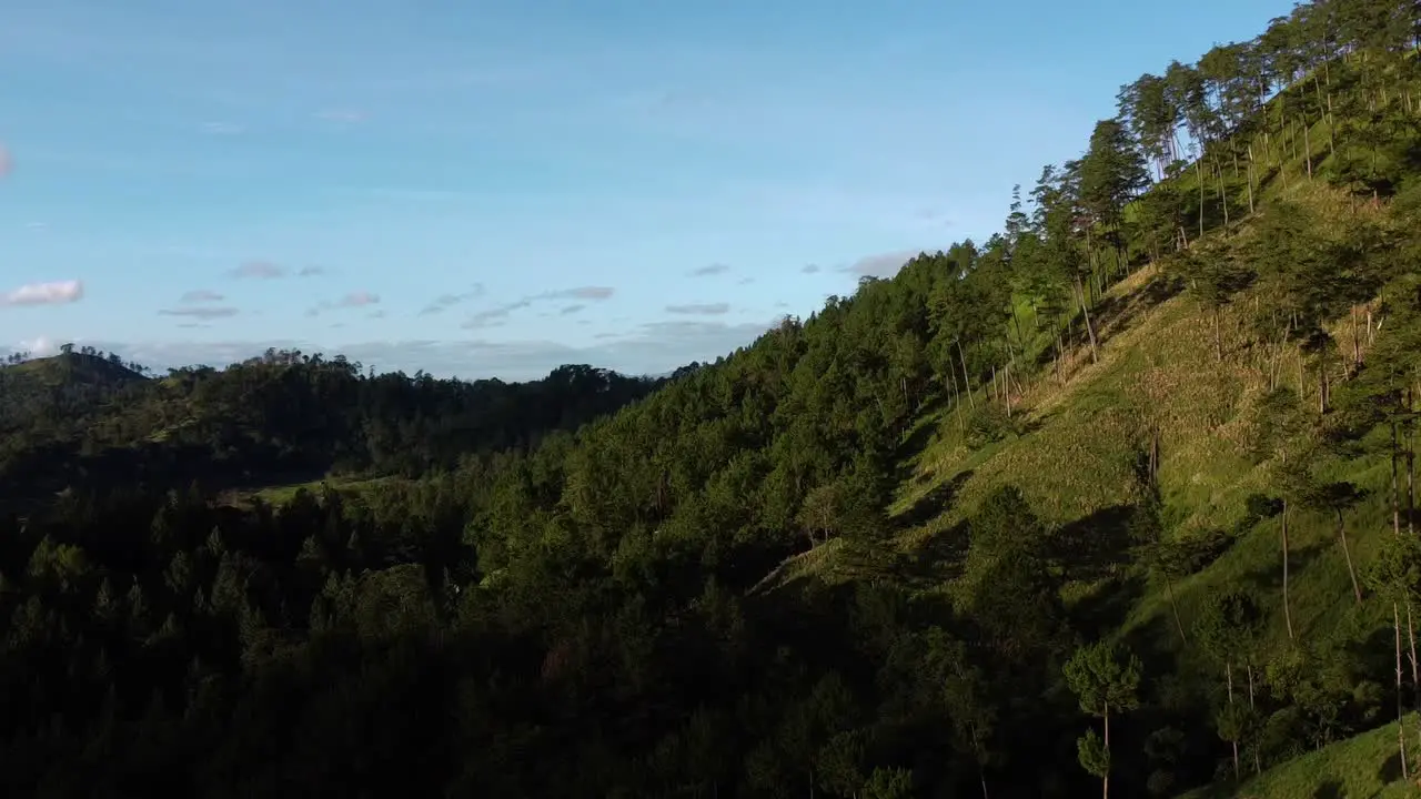 hill side orbit drone shot