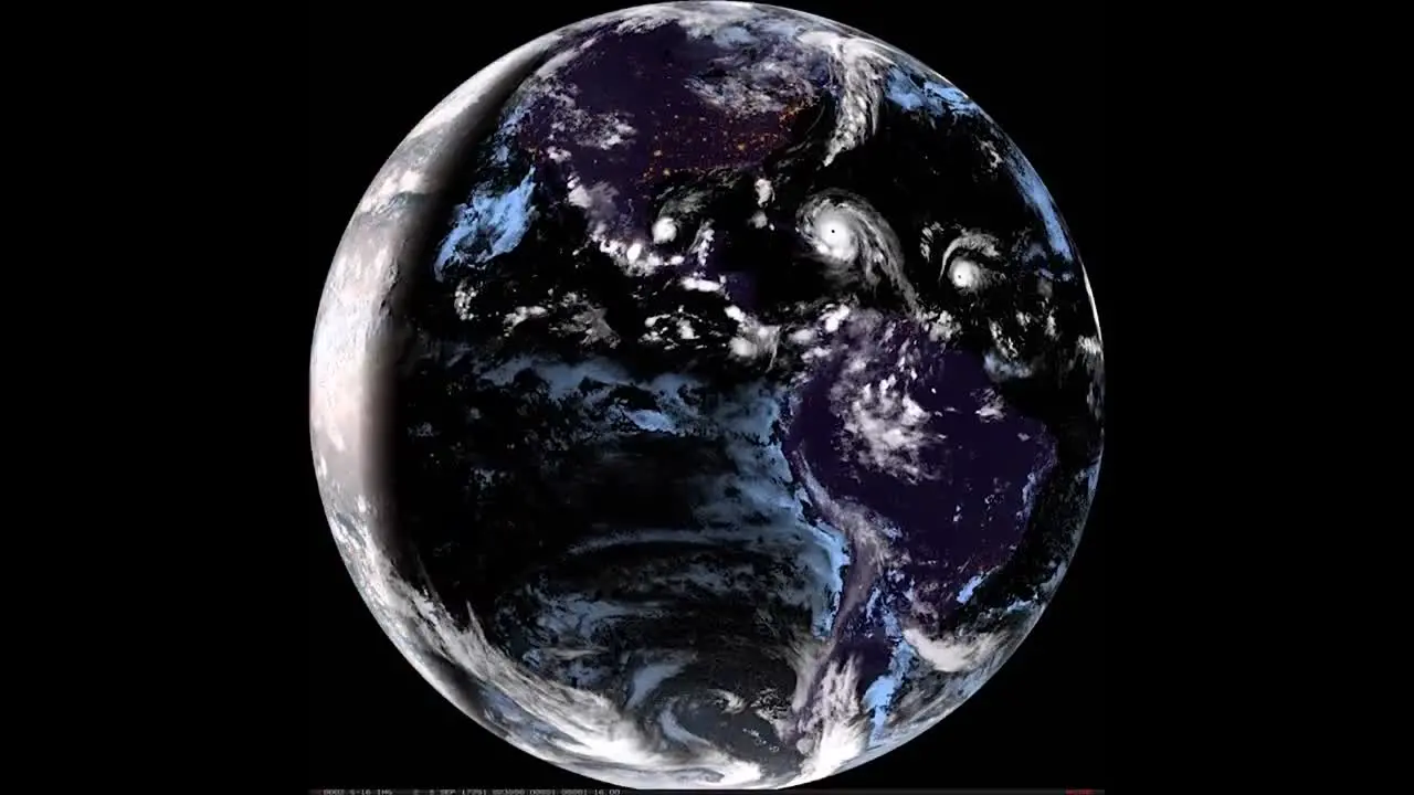 A Satellite Timelapse Image Of Earth Showing the Weather Changes 2017