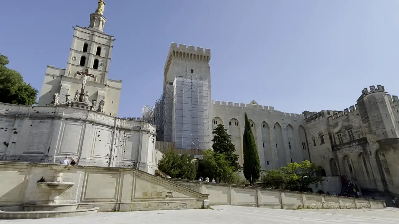 Pope's palace in France in Avignon in fine weather