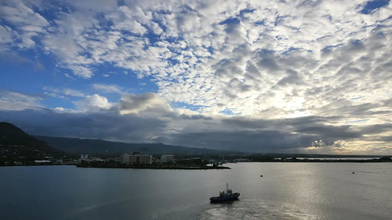 Samoa Leaving Apia Dramatic Sky