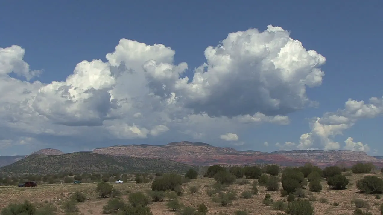 Arizona cumulus clouds over desert