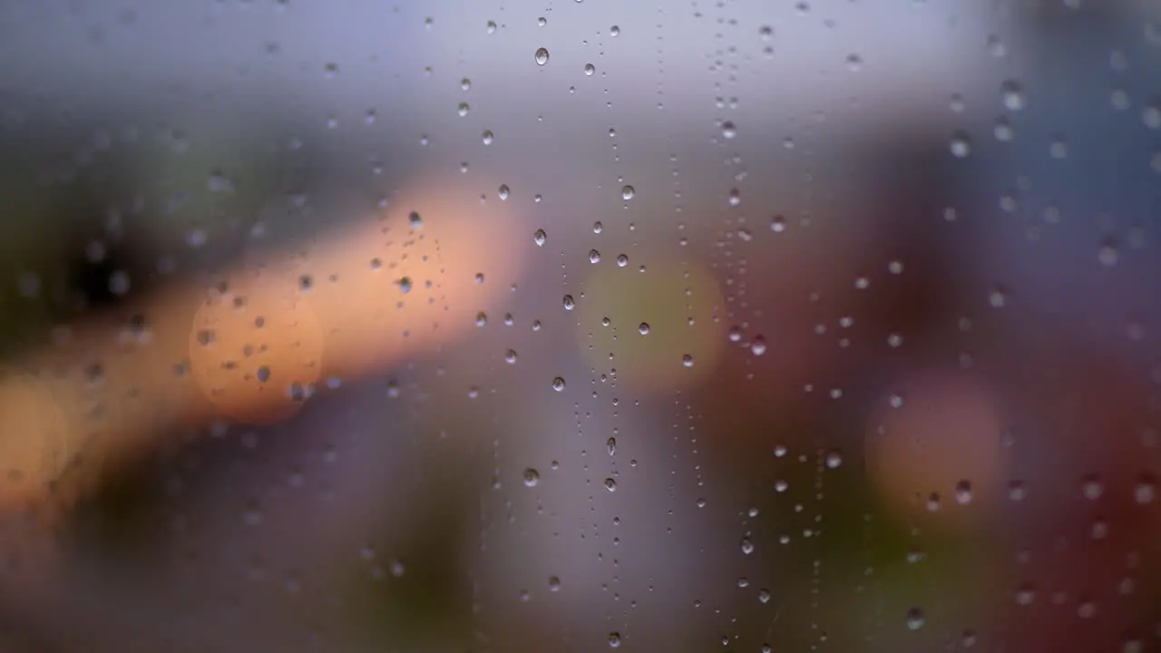 Rain drops on steamy window