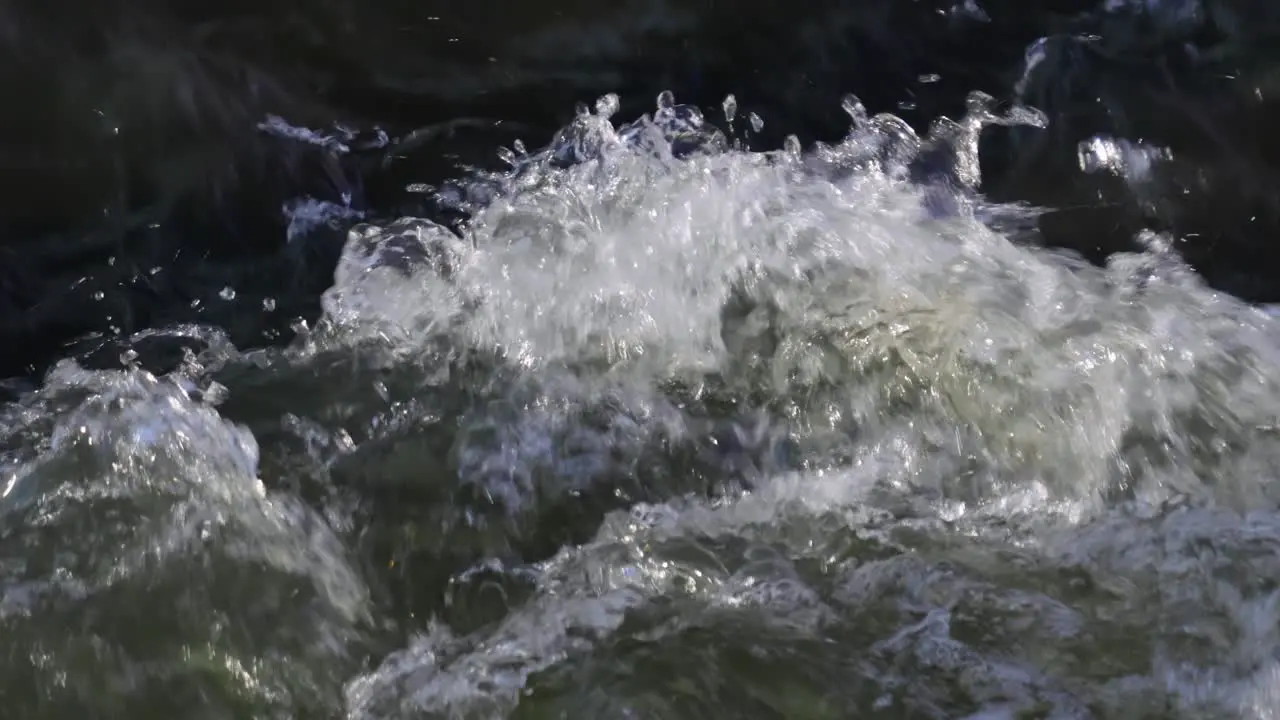 Close-up of wild foaming and rolling water