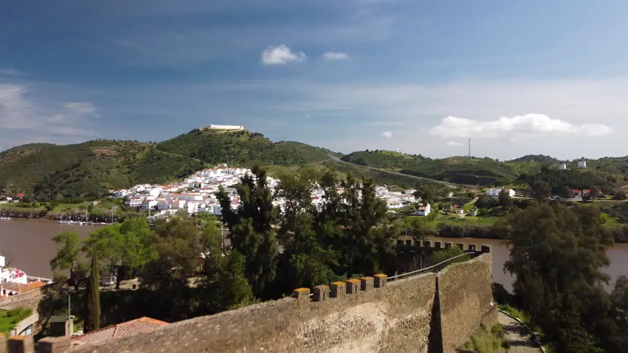 Slow motion aerial view of Alcoutim