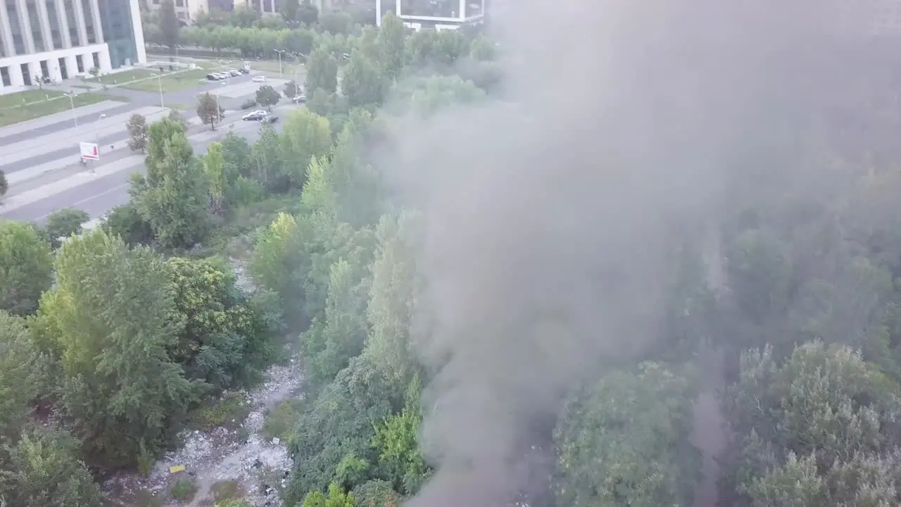 Smoke rising from a yard in Romania