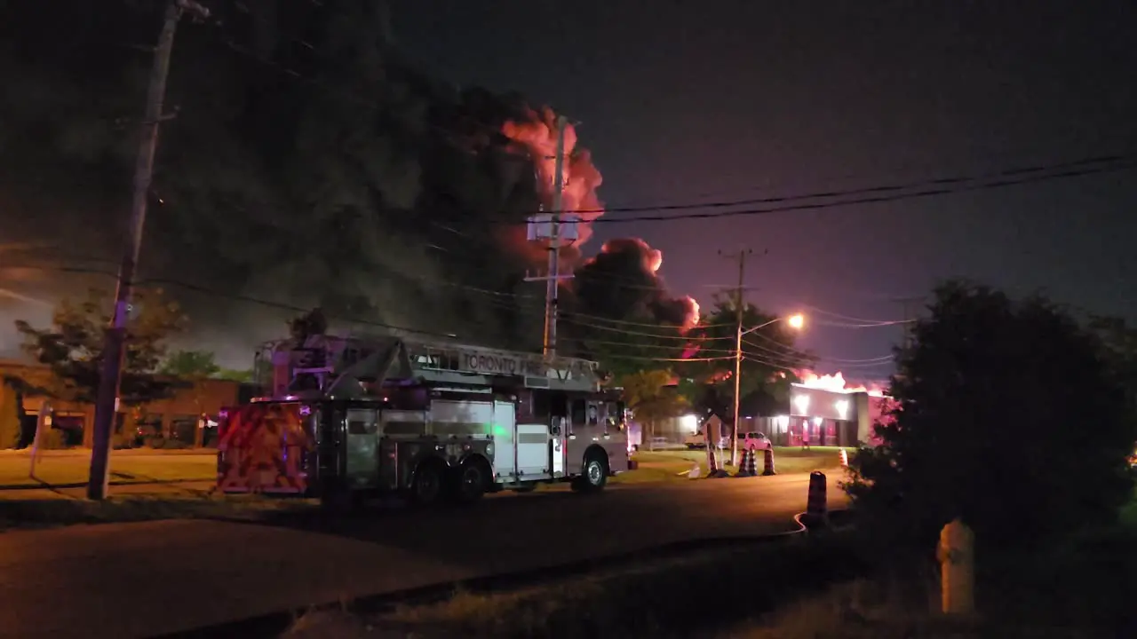 smoke billows from a chemical