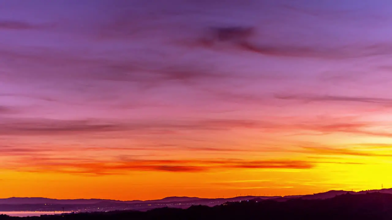 4k time lapse of sunset over Gibraltar and Marbella orange purple sunset over the Costa del sol motion timelapse shot on a gimbal