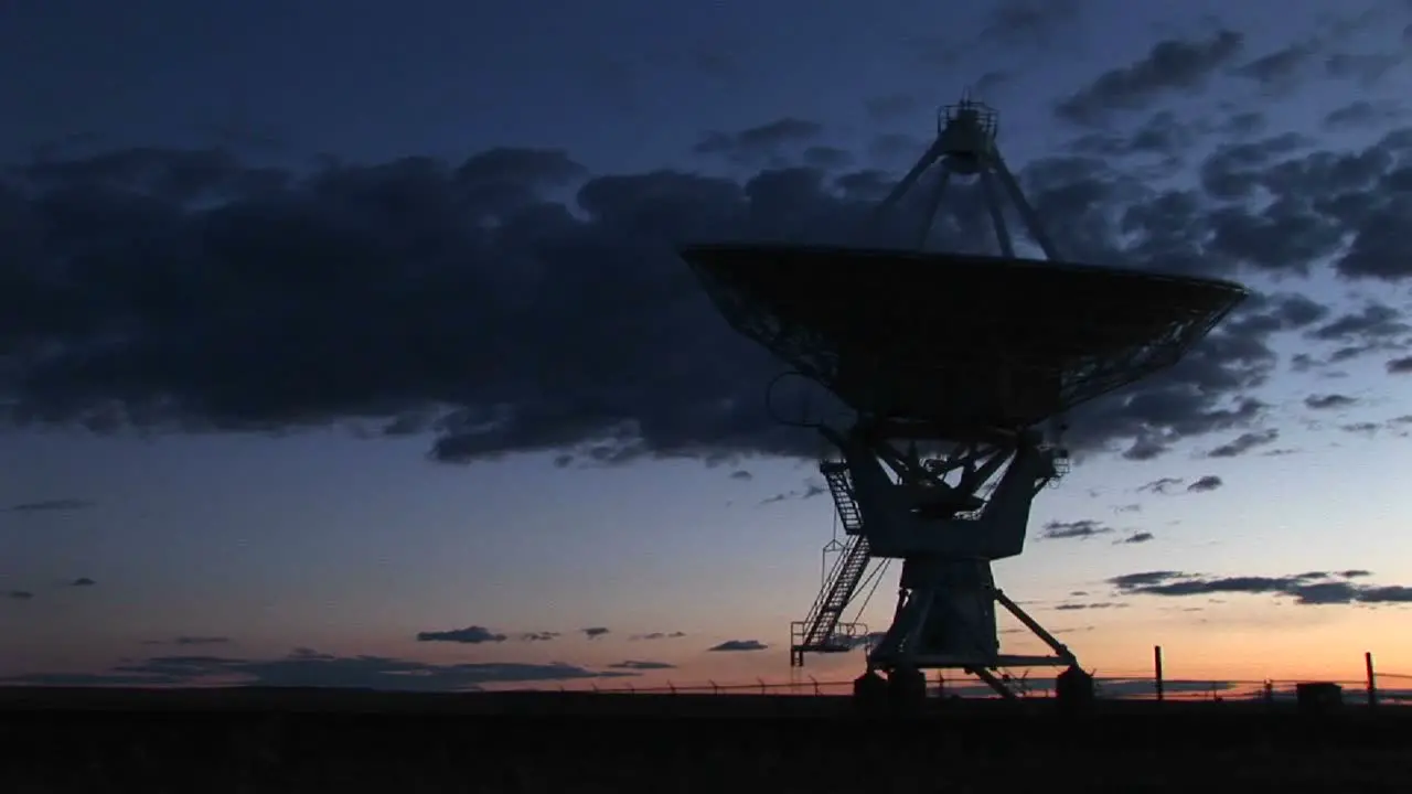 Medium Shot Of An Array At The National Radio Astronomy Observatory In New Mexico 2