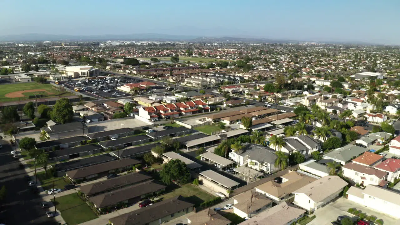 Drone shot of Cypress California in Orange County