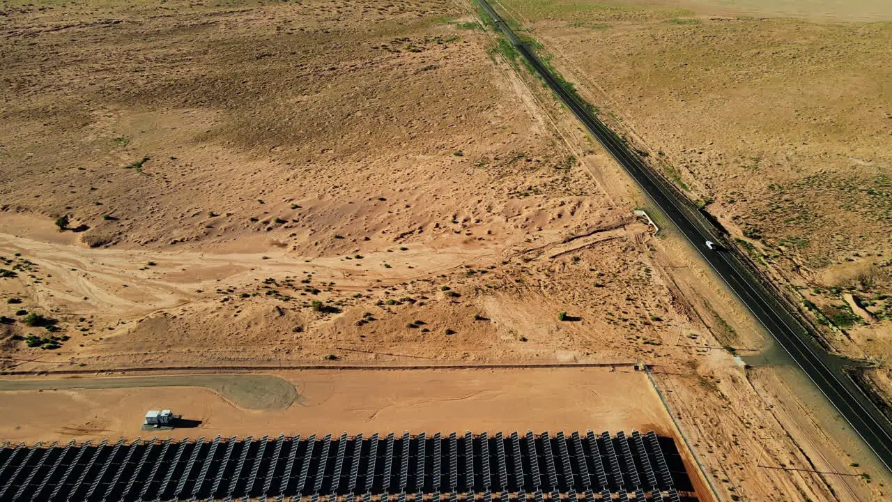 Aerial footage of solar farm in Arizona