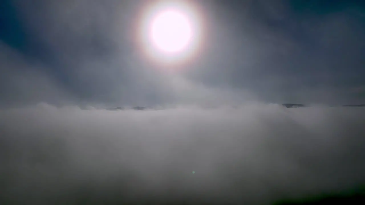 AERIAL PULLOUT THROUGH CLOUDS NEAR NORTH WILKESBORO NC NORTH CAROLINA