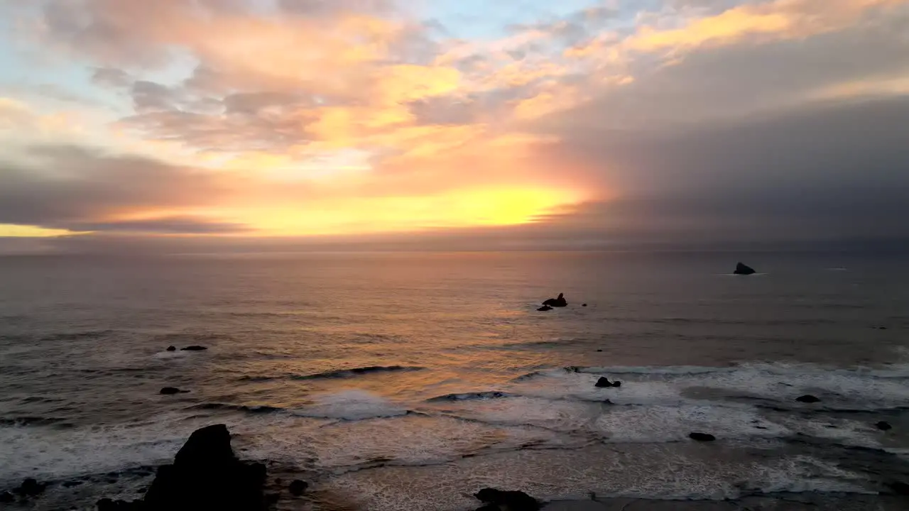 Amazing view of ocean at sunset