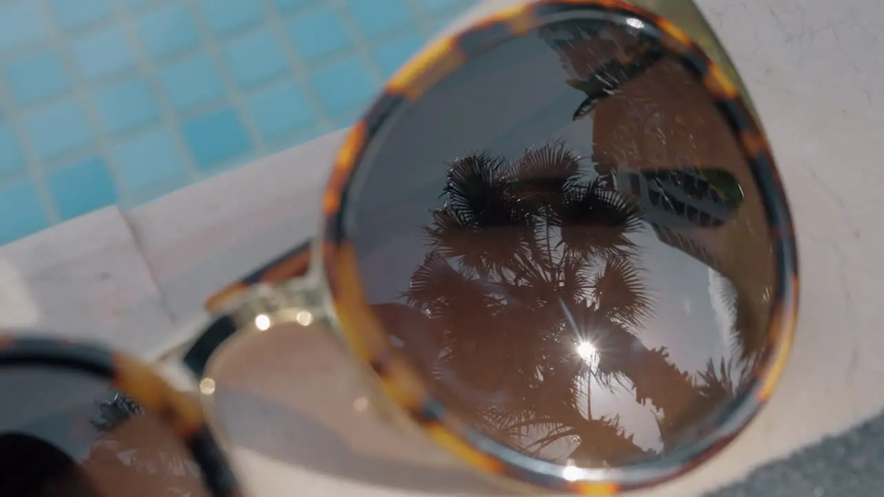 Sunglasses with palm reflection Summer holidays