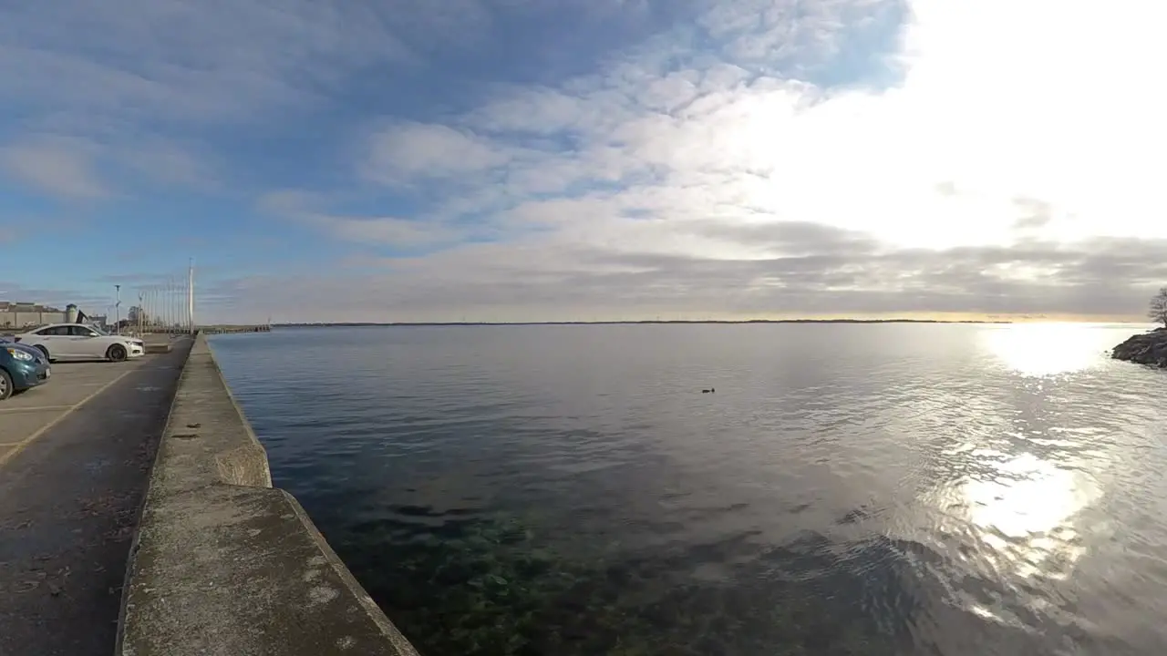 TImelapse waterfront sunny day