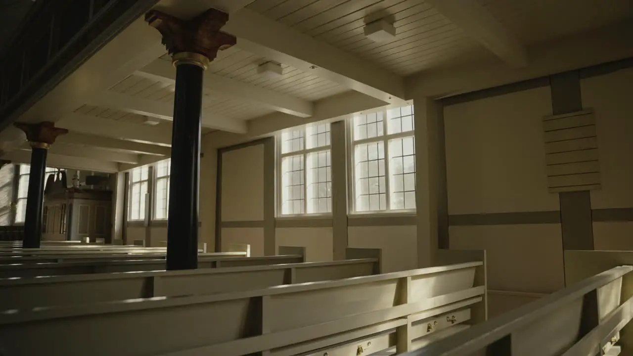 Empty benches in a beautiful church