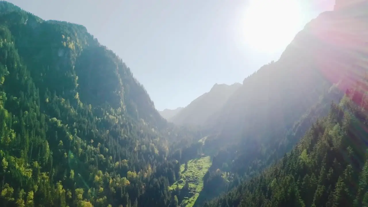 Orbiting shot in a valley in Murg Switzerland