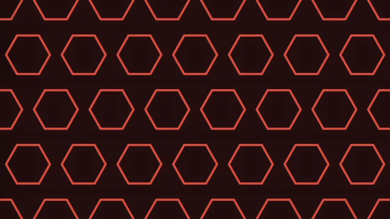 Geometric design red hexagon pattern on black background