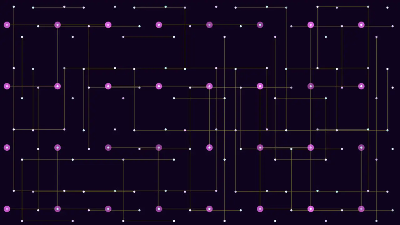 Symmetrical grid pattern purple dots on black background